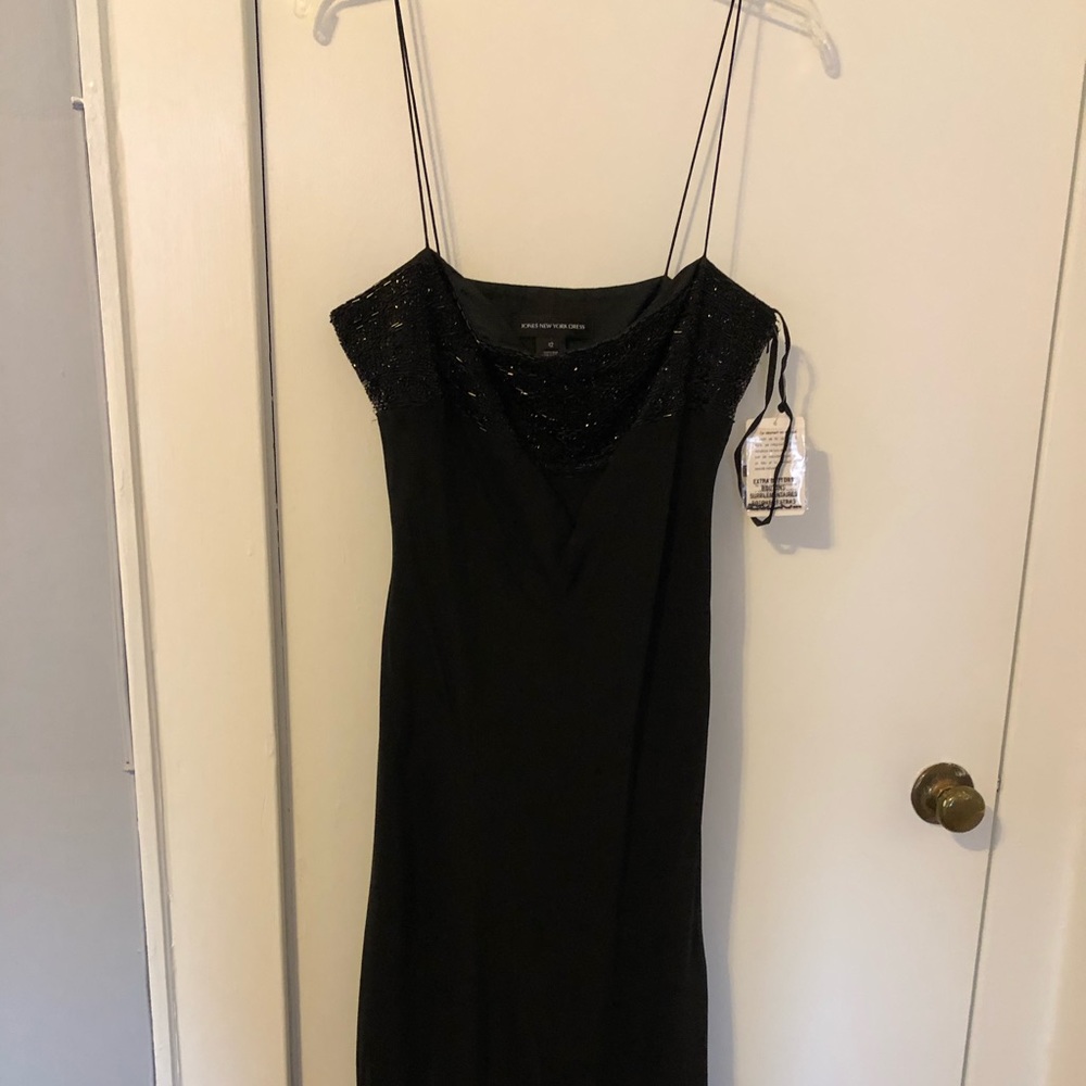 Jones New York black silk dress NWT